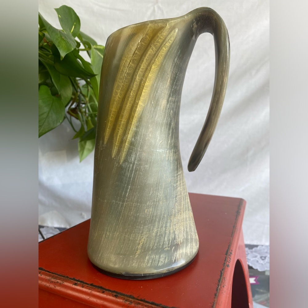 Cattle Horn Vase with Handle π - Picture 4 of 6